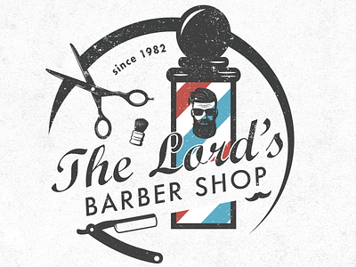 Barber Shop Logo branding flat graphic design illustration logo