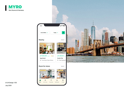 MYRO - Home Rental Case Study app design inspiration ui