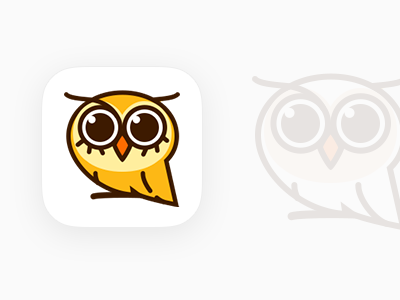 a funny owl app icon logo mascot owl