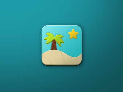 Beach Icon 3d appicon beach design graphic design icon ios iphone logo sand star water