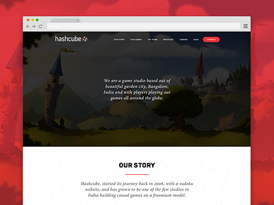 Hashcube Homepage animation art direction branding design flat gaming illustration ui ux web design website