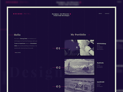 Personal Portfolio Website app card creative dark design interactive portfolio ui ux website