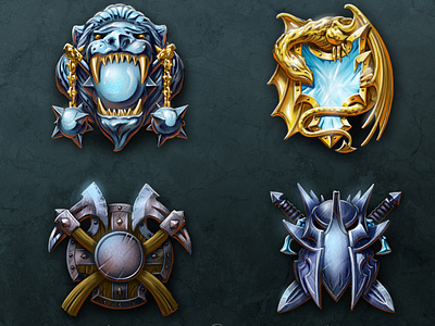 Icons design for Elemental Heroes game