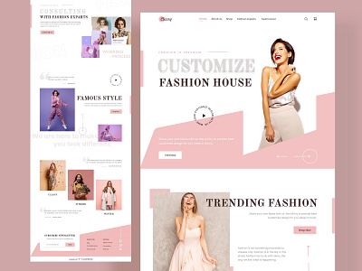 Fashion House cloth clothing customizing customizing fashion ecommerce fashion fashiondesigner homepage interface landing page layout design shopping style typography ui web web design website women fashion