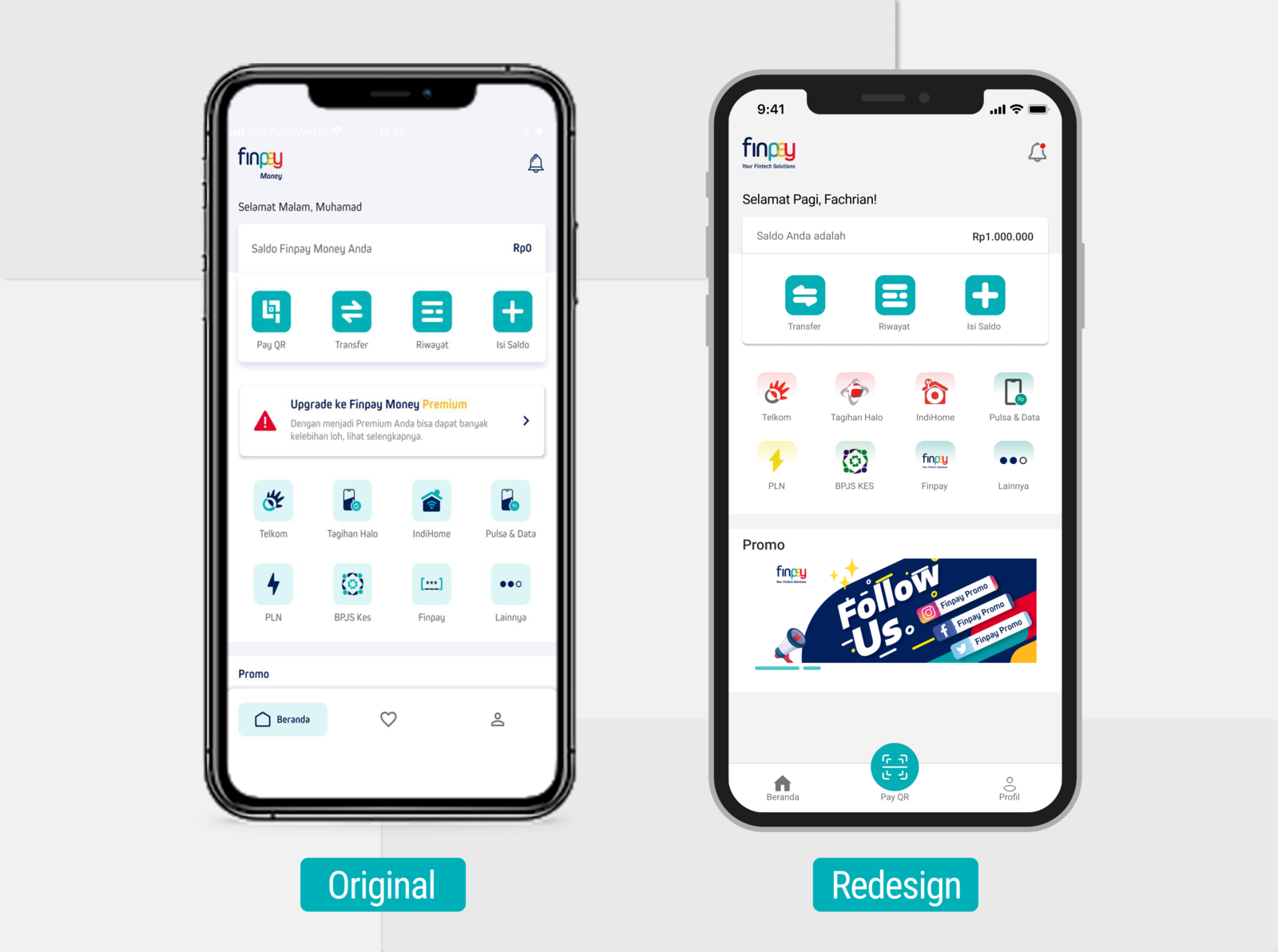 Redesign Finpay Money App by Alfi on Dribbble