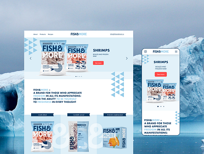 Fishing Ecommerce website design blue branding design ecommerce fish fishing seafood ui ux web website