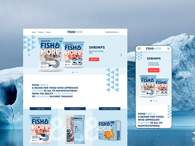Fishing Ecommerce website design blue branding design ecommerce fish fishing seafood ui ux web website