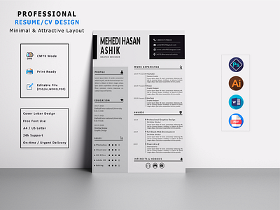 Professional resume Design ashik985 mehedi hasan ashik professional resume resume