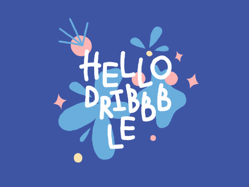 Hello dribbble! 2d 2d animation animation beautifull debut design flat girl hello dribbble illustration motion motion art motion design pattern vector