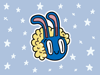 Rabbit sticker 2d art character design design funny illustration logo rabbit sticker vector