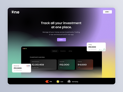 Investment tracking landing page branding daily ui design graphic design logo typography ui
