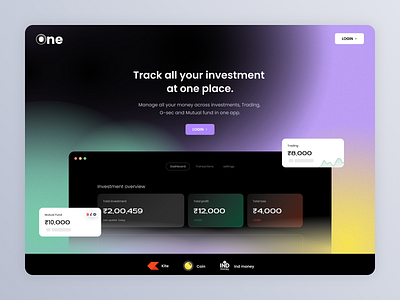 Investment tracking landing page