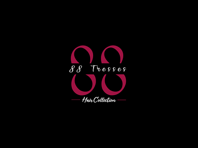88 logo 88 design flat graphic design hair salon illustrator logo pink logo salon salon logo typography typography logo