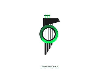 parrot+guitar art branding design icon illustration illustrator logo minimal typography vector