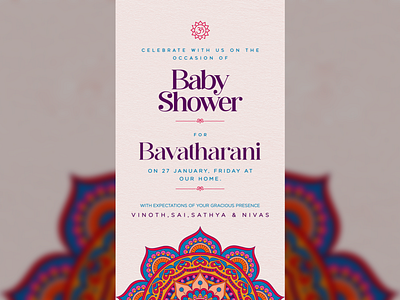 Baby Shower Invitation babyshower graphic design indian invitation traditional typo typography ui