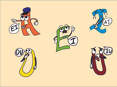 vowels english illustration ingles kid logo vector vowels