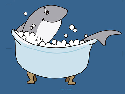 mermay day 25 shark branding design illustration
