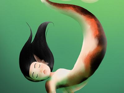 ningyo fantasy girl illustration mermaid
