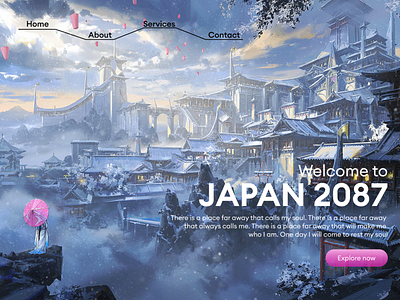 JAPAN Travel Fan Art Page UI Design
