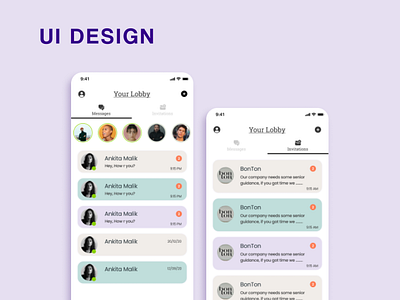 Chat Lobby animation appdesign colors design ui uidesingning