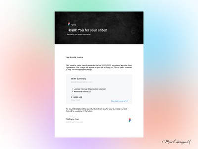 E-mail Receipt 017 branding dailyui dailyuichallenge day017 designs email design emailreceipt figma invoice invoice design receipt design ui uidesign