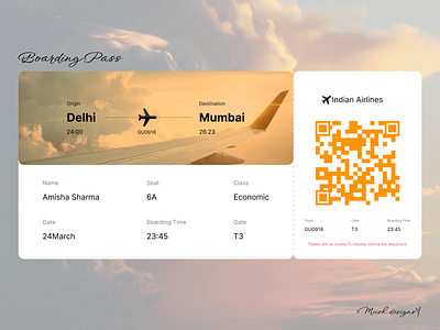 Boarding Pass 024 boarding pass design boardingpass dailyui dailyui024 day024 ui uidesign uxdesign