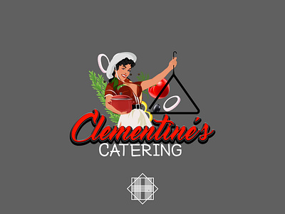 Clementine's Catering graphic design illustration logo vector