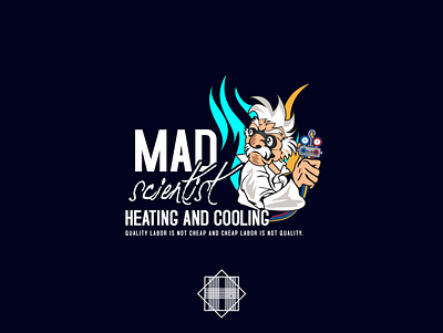 Mad scientist graphic design illustration logo vector