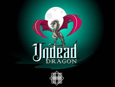 undead dragon branding design illustration logo vector