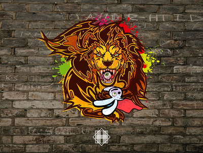 Wild Lion branding graphic design illustration logo vector