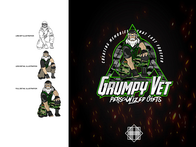 GRUMPY VET graphic design illustration vector