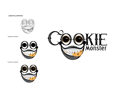 cookie monster design graphic design illustration logo vector