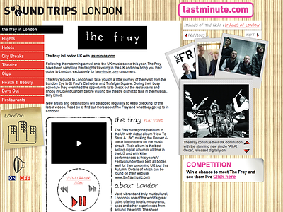 Throwback Band Website for The Fray band chaos fray gigs lastminute organised throwback travel website