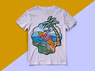 Surfing cartoon illustration t-shirt design