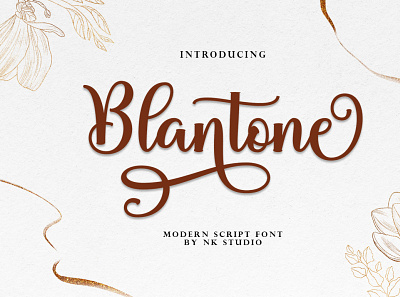 Blantone calligraphy casual design elegant illustration lettering logo lovely modern font script