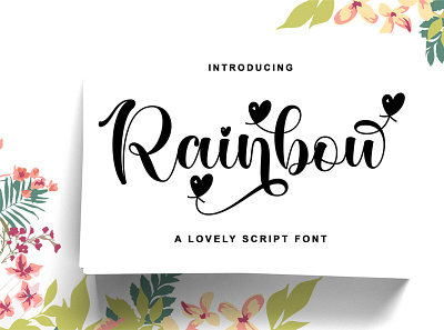 Rainbow calligraphy casual design elegant illustration lettering lovely modern font script