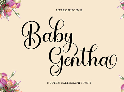 Baby Gentha calligraphy casual design elegant font lettering lovely modern font script wedding font