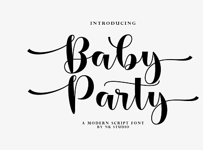 Baby Party calligraphy casual design elegant graphic design lettering lovely modern font script