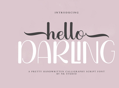 Hello Darling branding calligraphy casual elegant lettering logo lovely modern font
