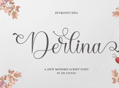 Derlina branding calligraphy casual design elegant graphic design lettering lovely modern font script