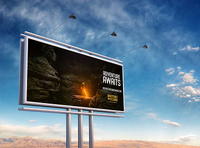 Adventures In Caving Billboard billboard design billboard mockup brand identity branding illustration logo logo design typography