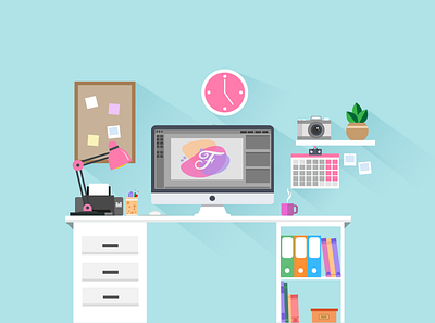 Escritorio / Desk desk escritorio illustration ilustracion vector