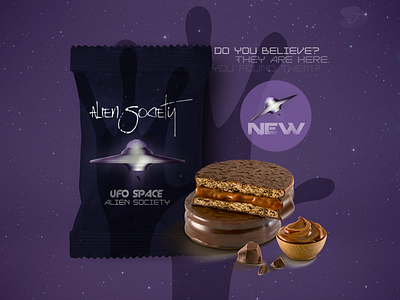 Alfajor Alien Society branding design illustration ilustracion package design packaging packaging design