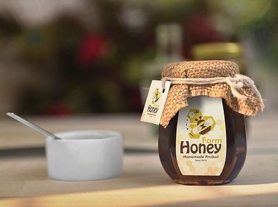 Honey Farm Jar Logo branding design illustration ilustracion package design packaging packaging design vector