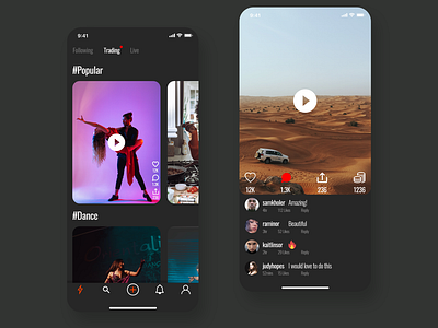 Video Sharing App UI