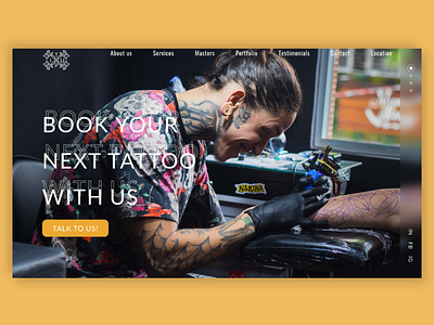 Tattoo Studio Website Landing Page Design