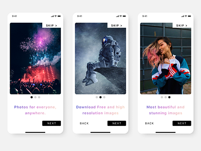 Unsplash App Redesign - Onboarding Screens (1 of 4)