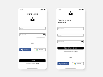 Unsplash App Redesign - Sign Up & Sign In (2 of 4) android app dailyinspiration design graphic design ios redesign ui uidesign uidesigner uiinspiration uiux unserinterface unsplash userexperience userexperiencedesign userinterfacedesign ux uxdesign uxdesigner