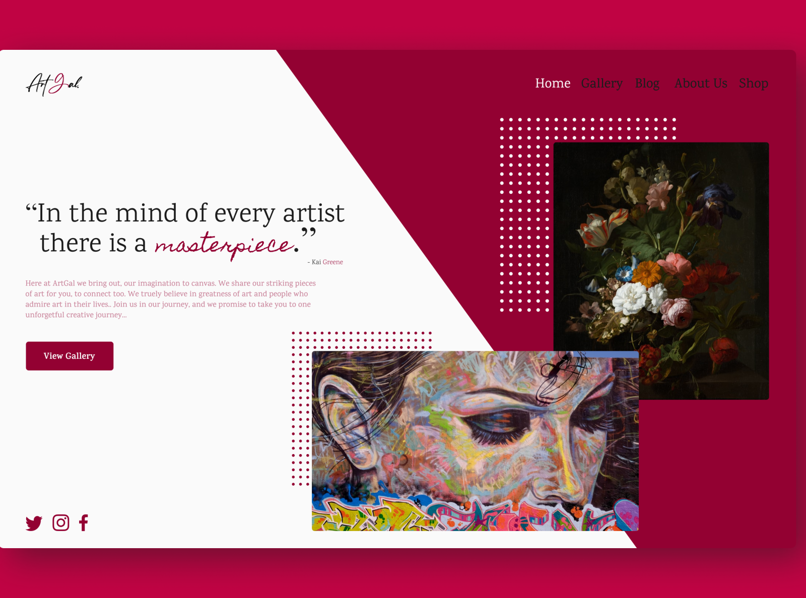 Art Gallery Landing Page Ui By Ayushi Shukla On Dribbble