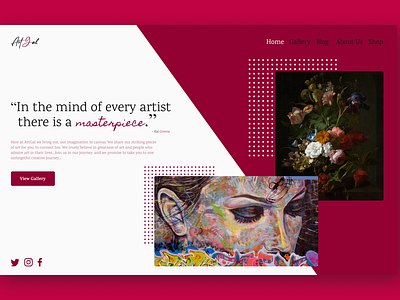 Art Gallery Landing Page UI